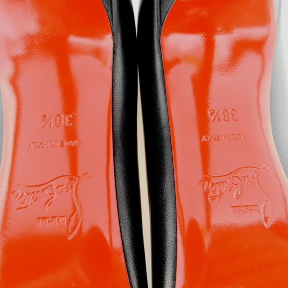 CHRISTIAN LOUBOUTIN Black Leather Classic Stiletto Heel Pumps 38.5 - Picture 8 of 8
